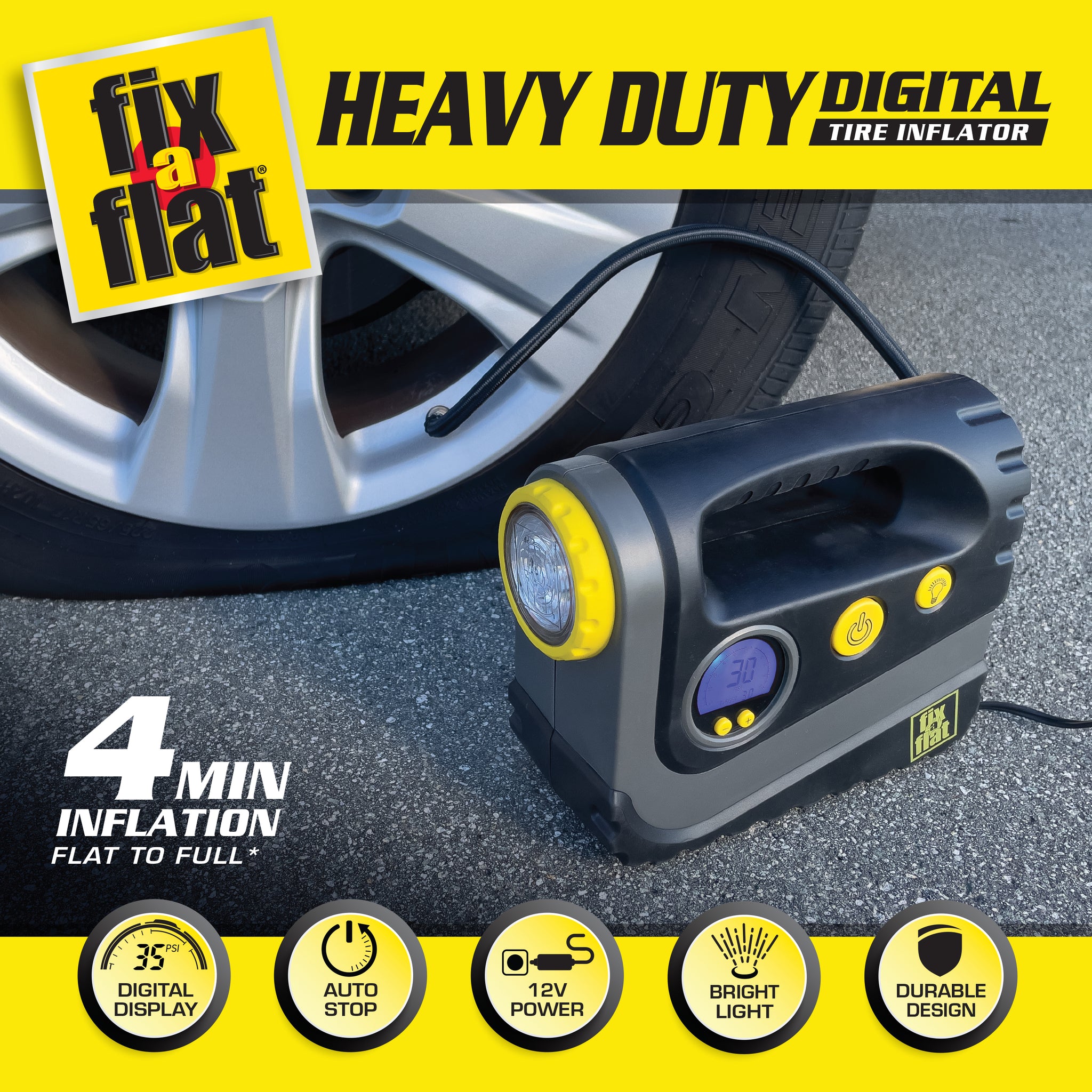 Fix-a-Flat Heavy Duty Digital Tire Inflator